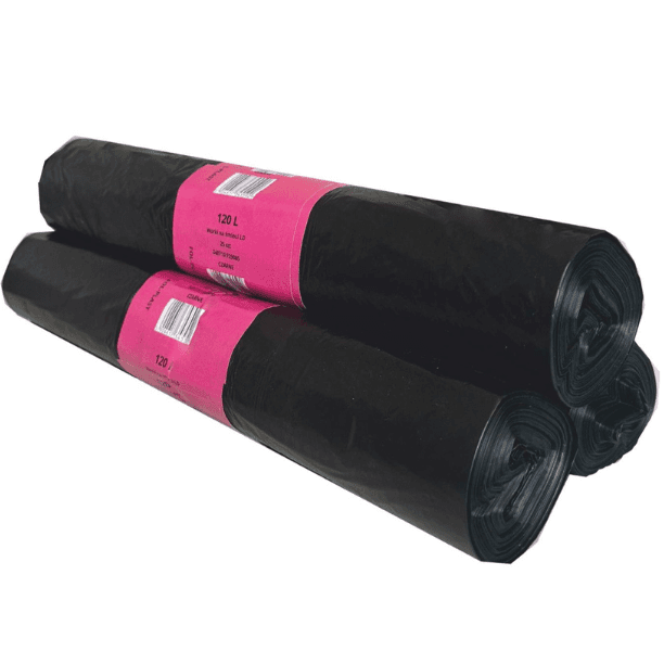 Worki na śmieci LDPE 120l czarne 25szt