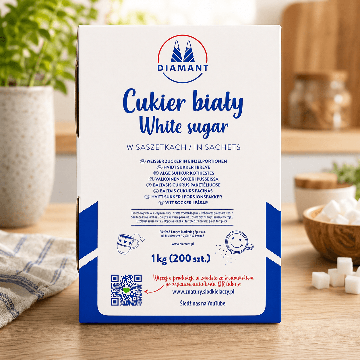 Cukier biały w saszetkach Diamant 200x5gr